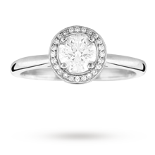 Brilliant cut 0.60 total carat weight diamond cluster ring in Platinum