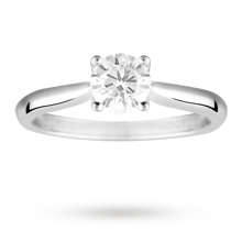 Brilliant cut 0.70 carat diamond solitaire ring in Platinum