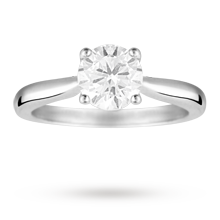 Brilliant cut 1.00 carat diamond solitaire ring in Platinum