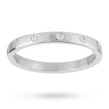2.5mm brilliant cut diamond set ladies wedding ring set in platinum