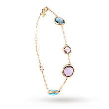 Yellow Gold Mixed Blue Gem Bracelet
